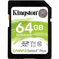 Kingston Canvas Select Plus V10 64GB SD Class 10 UHS-I U3 Flash Card