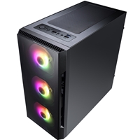 CiT Flash Micro Tower 1 x USB 3.0 / 2 x USB 2.0 Tempered Glass Side & Front Window Panels Black Case with RGB LED Fans