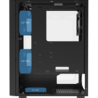 CIT Galaxy Black Mid-Tower PC Gaming Case with 1 x LED Strip 1 x 120mm Rainbow RGB Fan Included Tempered Glass Side Panel
