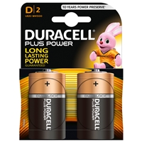 Duracell Plus Power Alkaline Pack of 2 D Batteries