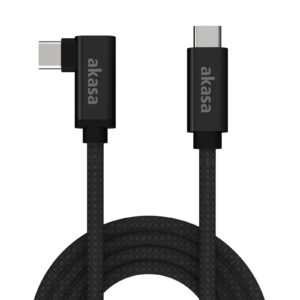 AKASA AK-CBUB66-20BK Data Cable. Right-Angled USB 3.2 Gen 2x2 Type-C (M) to USB 3.2 Gen 2x2 Type-C (M)