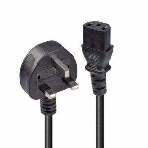 LINDY 30434 3m UK 3 Pin Plug To IEC C13 Mains Power Cable