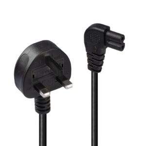 LINDY 30454 0.5m UK 3 Pin Plug to Right Angled IEC C7 mains power Cable