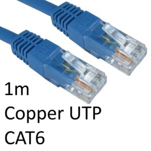 RJ45 (M) to RJ45 (M) CAT6 1m Blue OEM Moulded Boot Copper UTP Network Cable