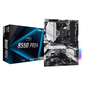 ASRock B550 Pro4 AMD Socket AM4 ATX HDMI/VGA Dual M.2 USB C 3.2 RGB Motherboard