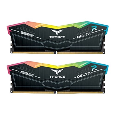 TEAMGROUP T-Force Delta RGB DDR5 Ram 32GB Kit (2x16GB) 5600MHz (PC5-44800) CL36 Desktop Memory Module Ram Black for 600 Series Chipset