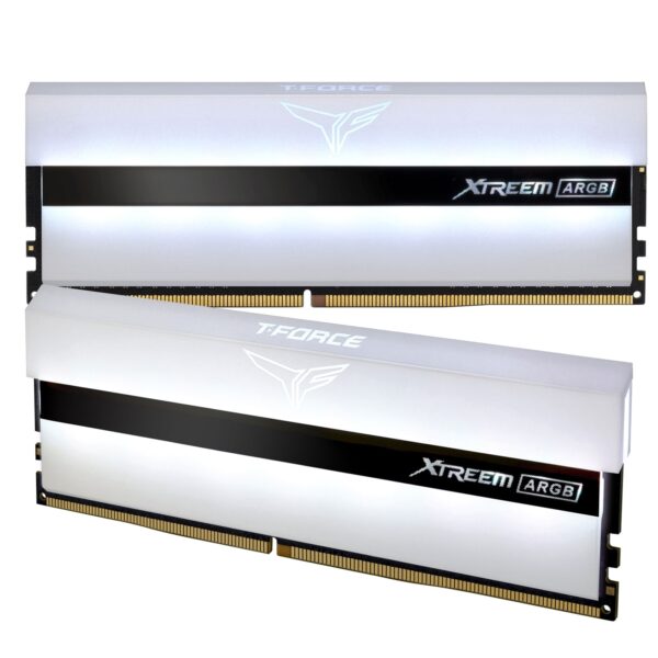 Team T-Force XTREEM ARGB 16GB White Heatsink with ARGB LEDs (2 x 8GB) DDR4 3200MHz DIMM System Memory