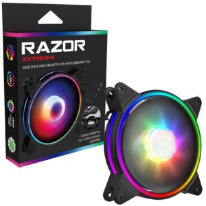 GameMax Razor Extreme 120mm 1200RPM PWM Addressable RGB LED Fan