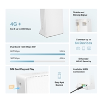 Mercusys MB230-4G 4G+ Cat6 AC1200 Wireless Dual Band Gigabit Router - Canny Clever Group - Affordable Computers, Laptops, Gaming Systems and Entertainment Mercusys MB230-4G 4G+ Cat6 AC1200 Wireless Dual Band Gigabit Router