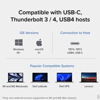 Plugable TBT4-UDZ ThunderBolt 4 Quad Monitor 100W USB-C PD 2.5GbE Docking Station - Image 5