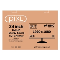 piXL 24-inch Full HD Energy Saving CCTV IPS Monitor for 24/7 use with BNC