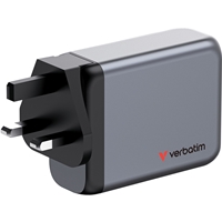 Verbatim (32202) GNC-100 GaN Charger 100W with 2 x USB-C PD 100W / 1 x USB-C PD 65W / 1 x USB-A QC 3.0 (EU/UK/US)