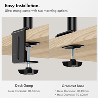 Three Screen Monitor Mount with Desk Clamp
