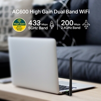 TP-Link Archer T2U Plus AC600 High Gain Wi-Fi Dual Band USB Adapter