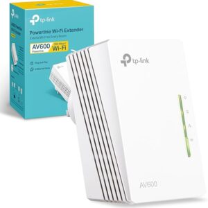 TP-Link TL-WPA4220 AV600 Add-On Powerline Adapter, 2-Port Single N300 WiFi Extender Booster, Speeds up to 600Mbps,