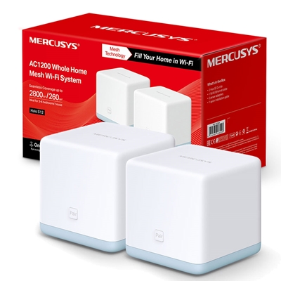 Mercusys Halo S12 (2 Pack) Wireless AC1200 Dual Band Whole Home Mesh Wi-Fi System