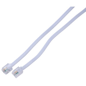 White RJ11 Plug to Plug Modem Cable - 5m - 88BT-105